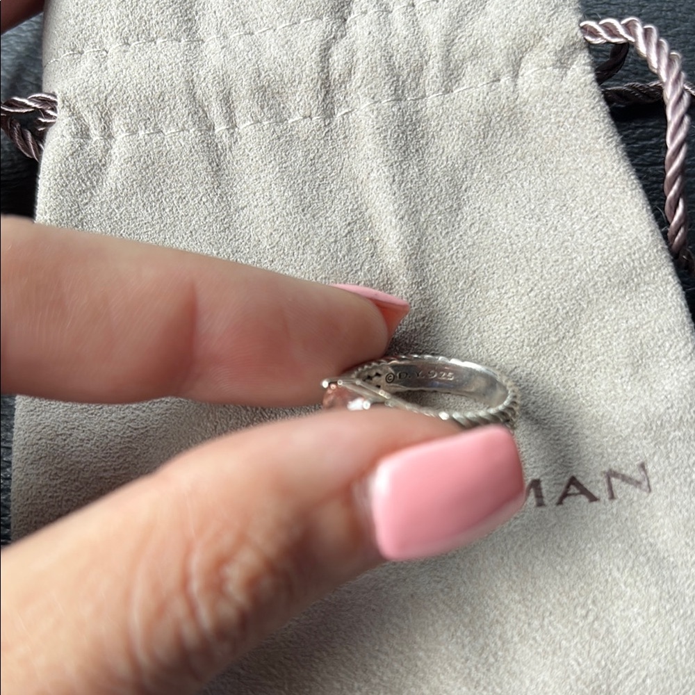 David Yurman Petite Morganite Wheaton Ring - Picture 3 of 6